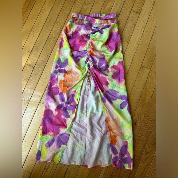 For Love And Lemons Pink and Orange Midi Skirt - Picture 3 of 8